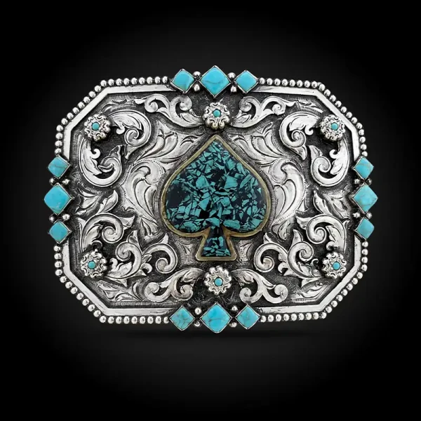 Turquoise Spade Belt Buckle (In Stock)